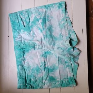 Justice Girls Plus Sz 20 Green Jean Shorts